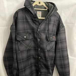 Dickies hooded jacket lightweight grey / black plaid 2XL